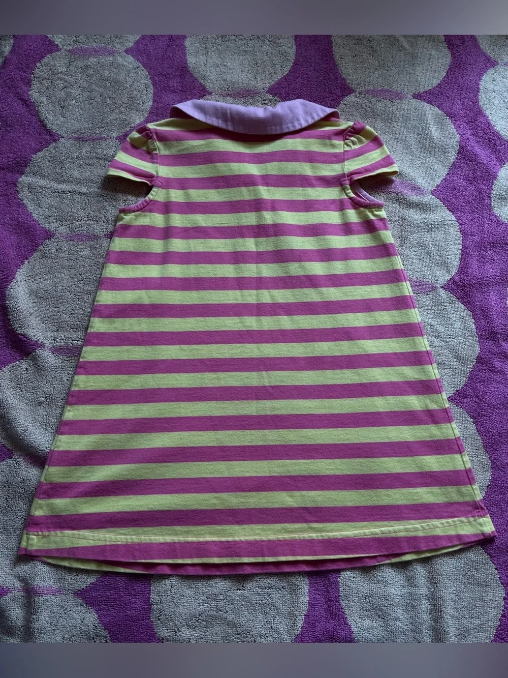 Hanna Andersson pink Striped Knit Polo Dress